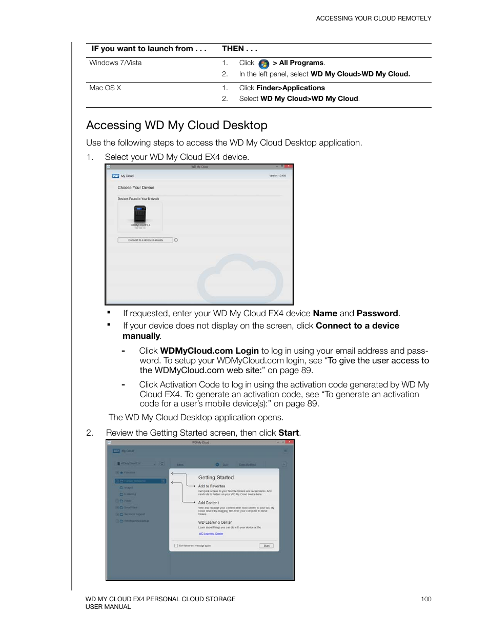 Accessing wd my cloud desktop | Western Digital My Cloud EX4 User Manual User Manual | Page 105 / 170