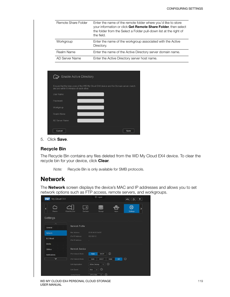 Network | Western Digital My Cloud EX4 User Manual User Manual | Page 124 / 170