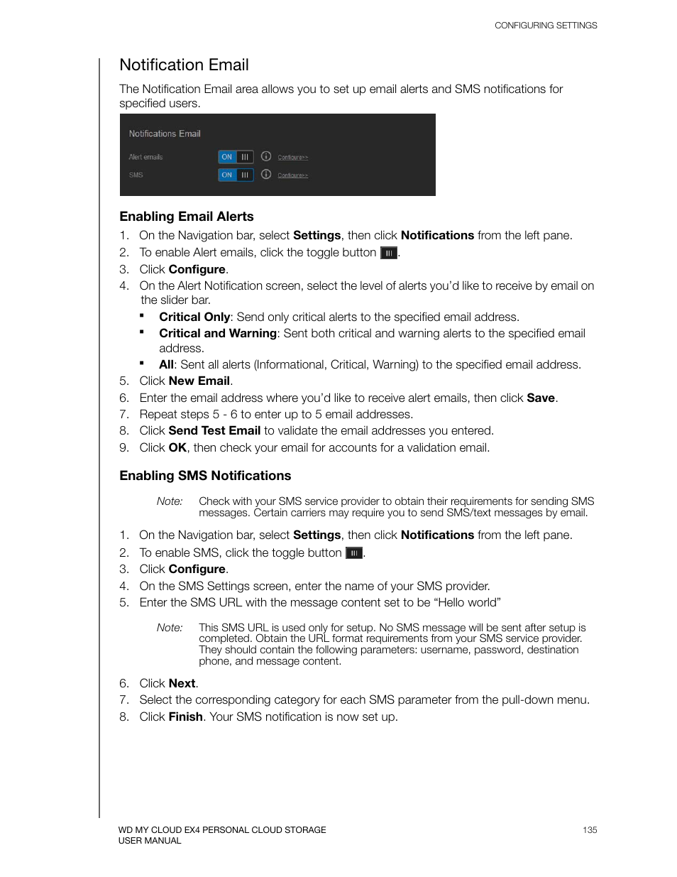Notification email | Western Digital My Cloud EX4 User Manual User Manual | Page 140 / 170