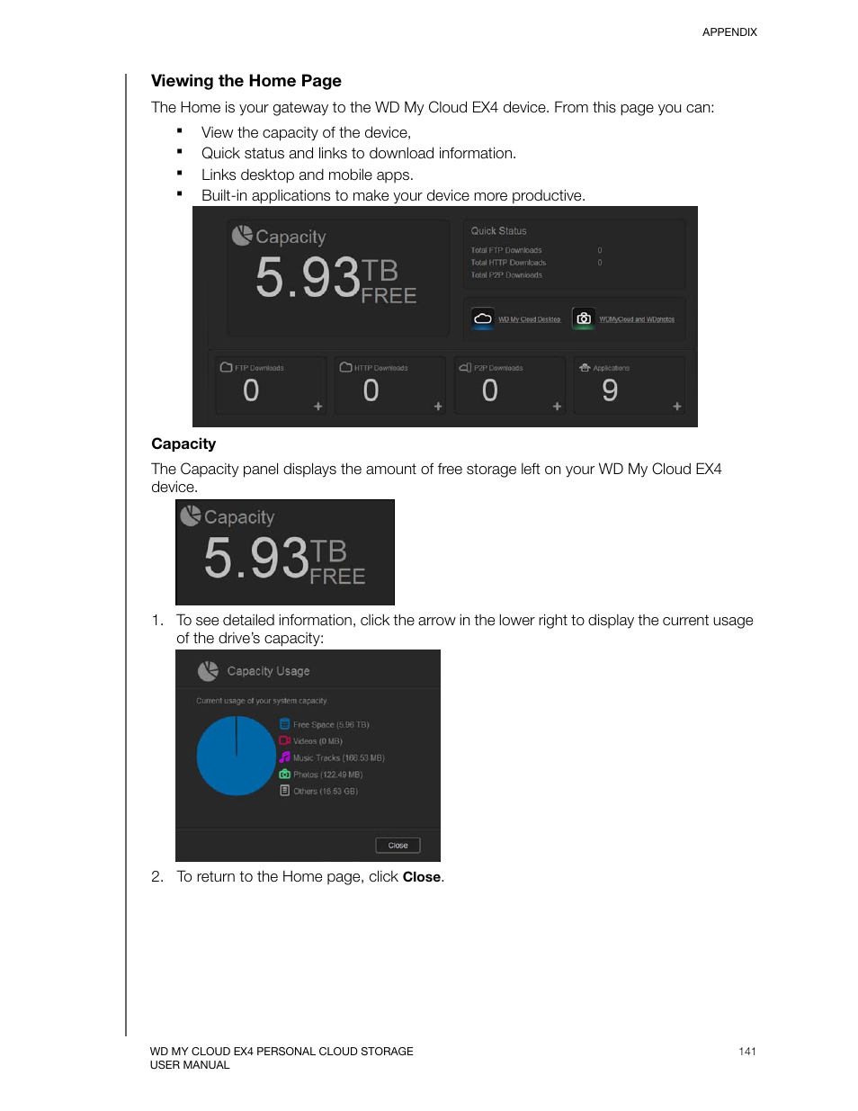 Viewing the home page | Western Digital My Cloud EX4 User Manual User Manual | Page 146 / 170