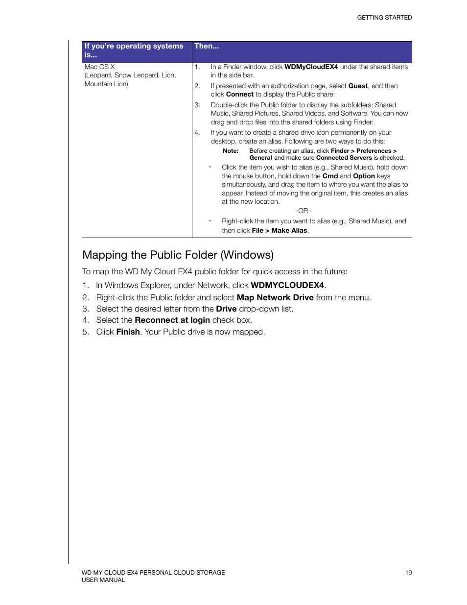 Mapping the public folder (windows) | Western Digital My Cloud EX4 User Manual User Manual | Page 24 / 170