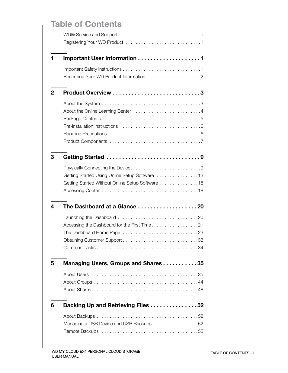 Western Digital My Cloud EX4 User Manual User Manual | Page 3 / 170