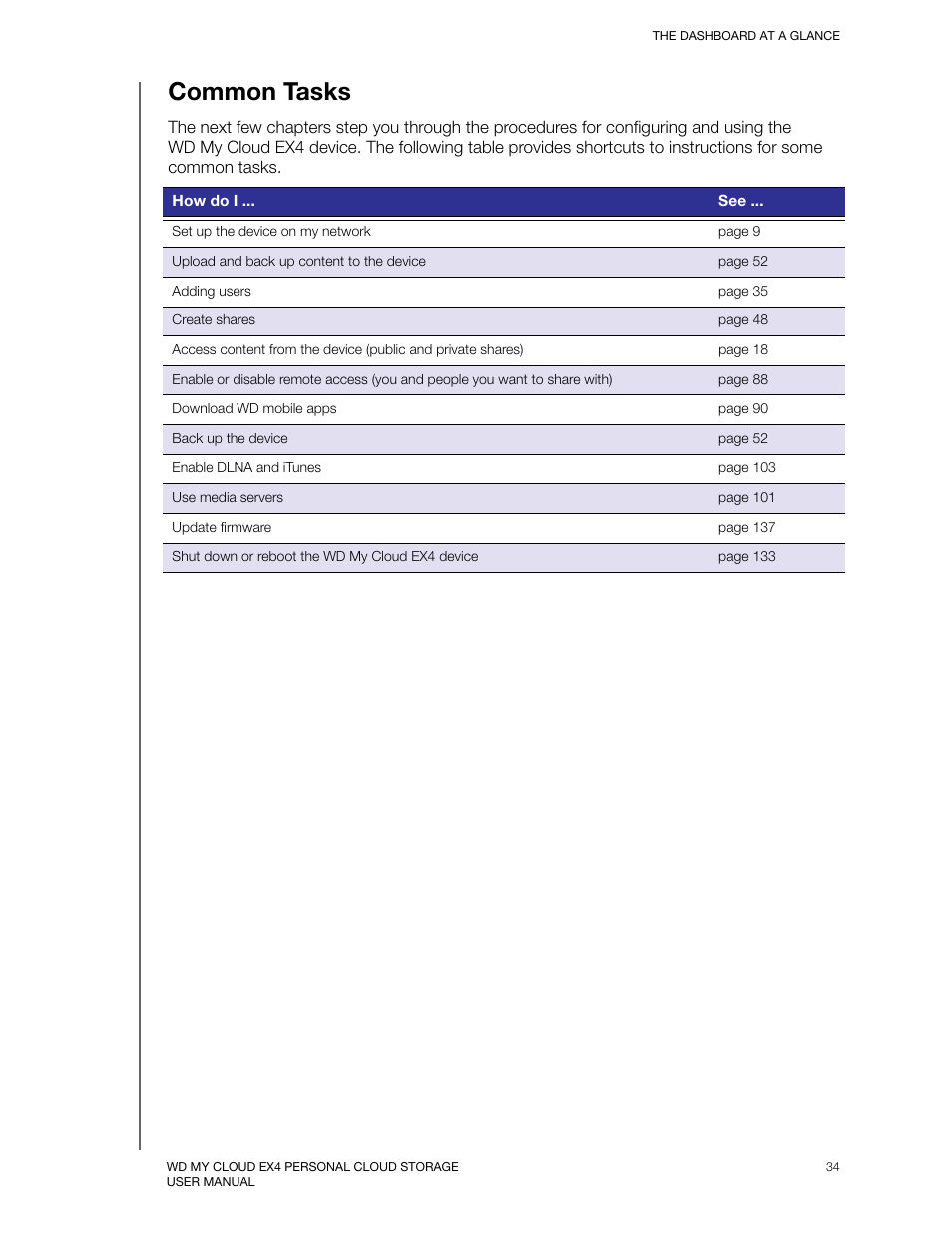 Common tasks | Western Digital My Cloud EX4 User Manual User Manual | Page 39 / 170