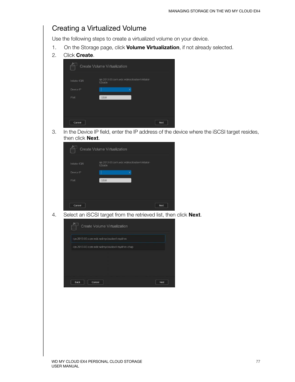 Creating a virtualized volume | Western Digital My Cloud EX4 User Manual User Manual | Page 82 / 170