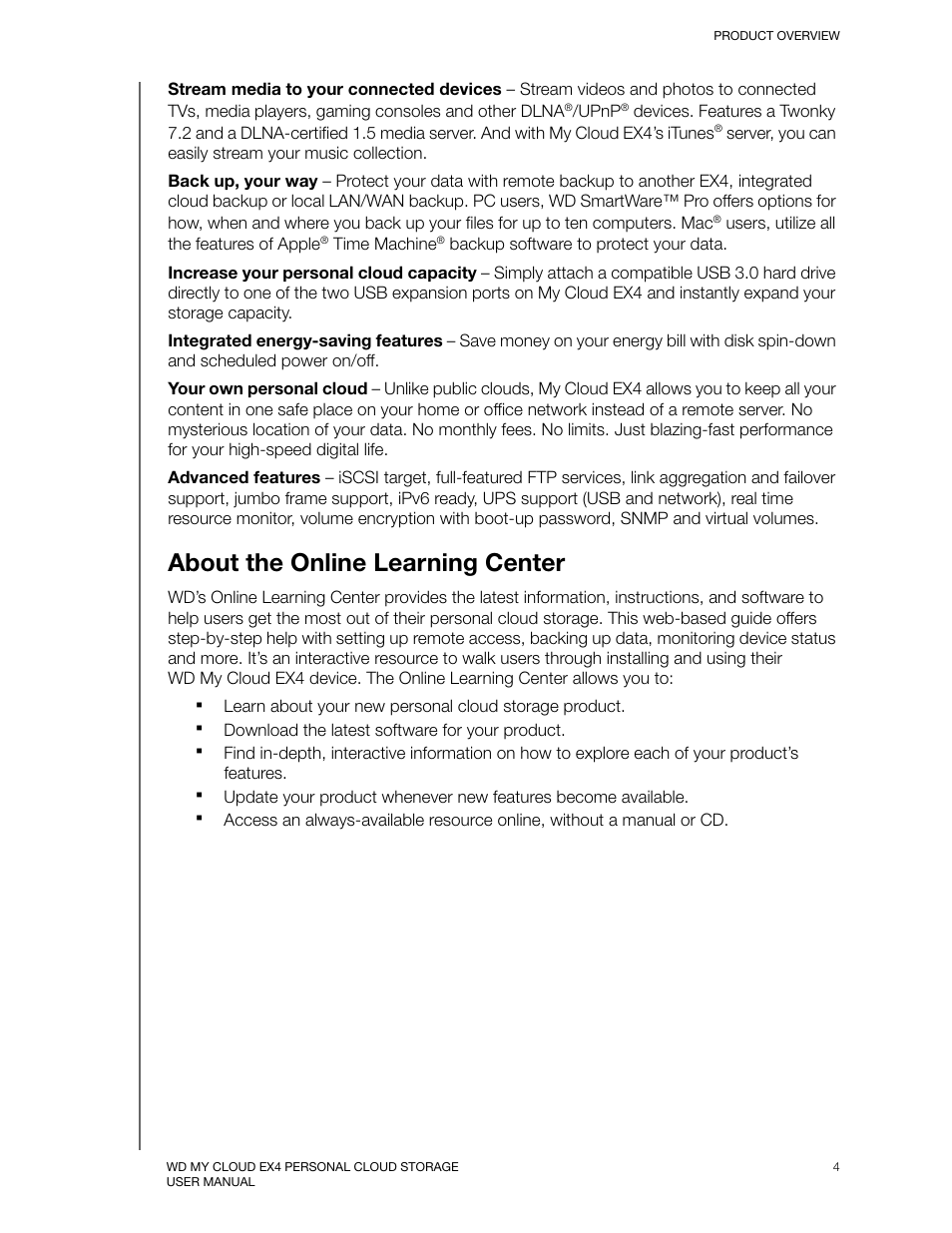 About the online learning center | Western Digital My Cloud EX4 User Manual User Manual | Page 9 / 170