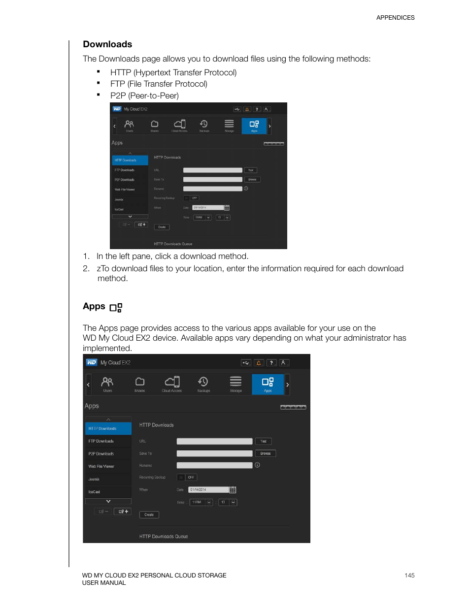 Downloads, Apps | Western Digital My Cloud EX2 User Manual User Manual | Page 150 / 168