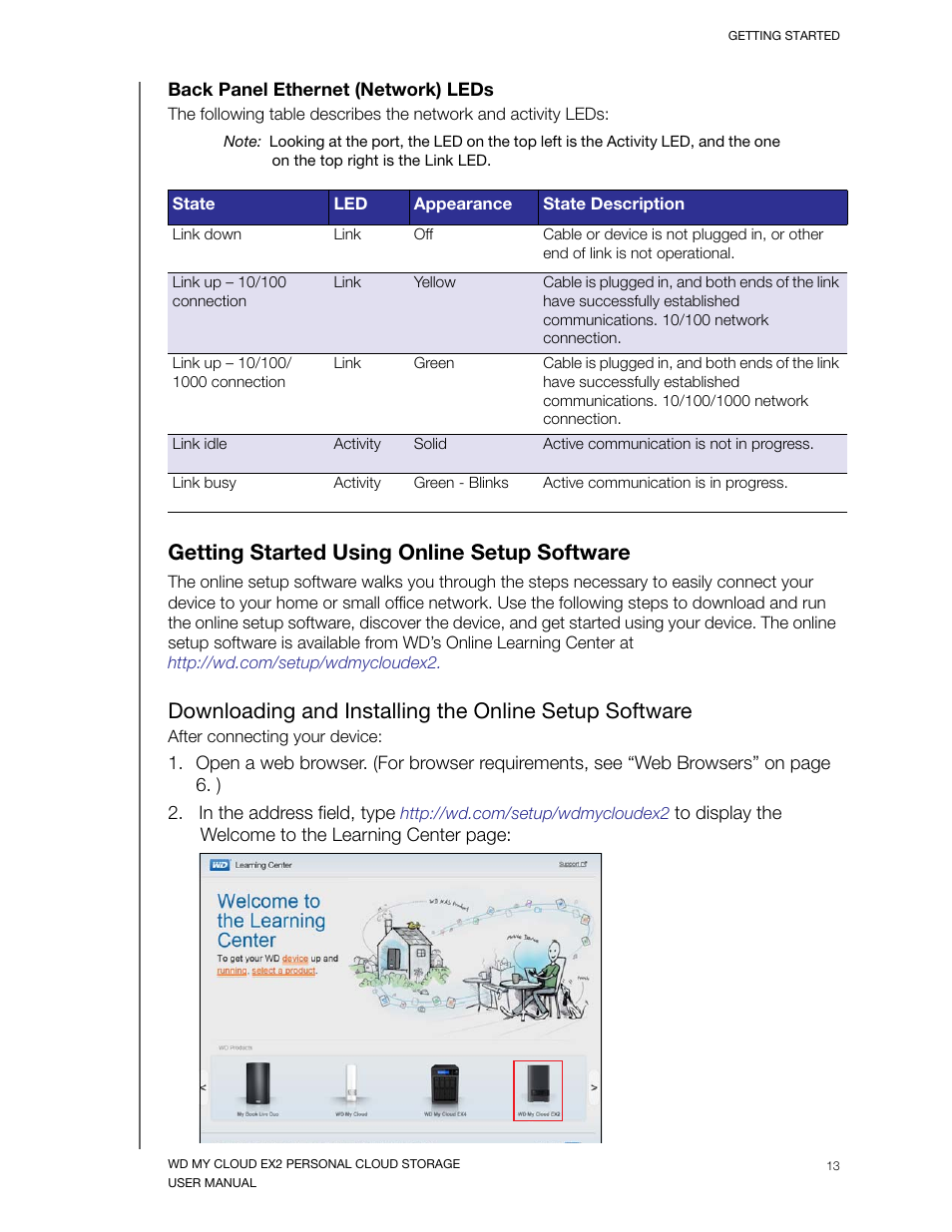 Getting started using online setup software | Western Digital My Cloud EX2 User Manual User Manual | Page 18 / 168