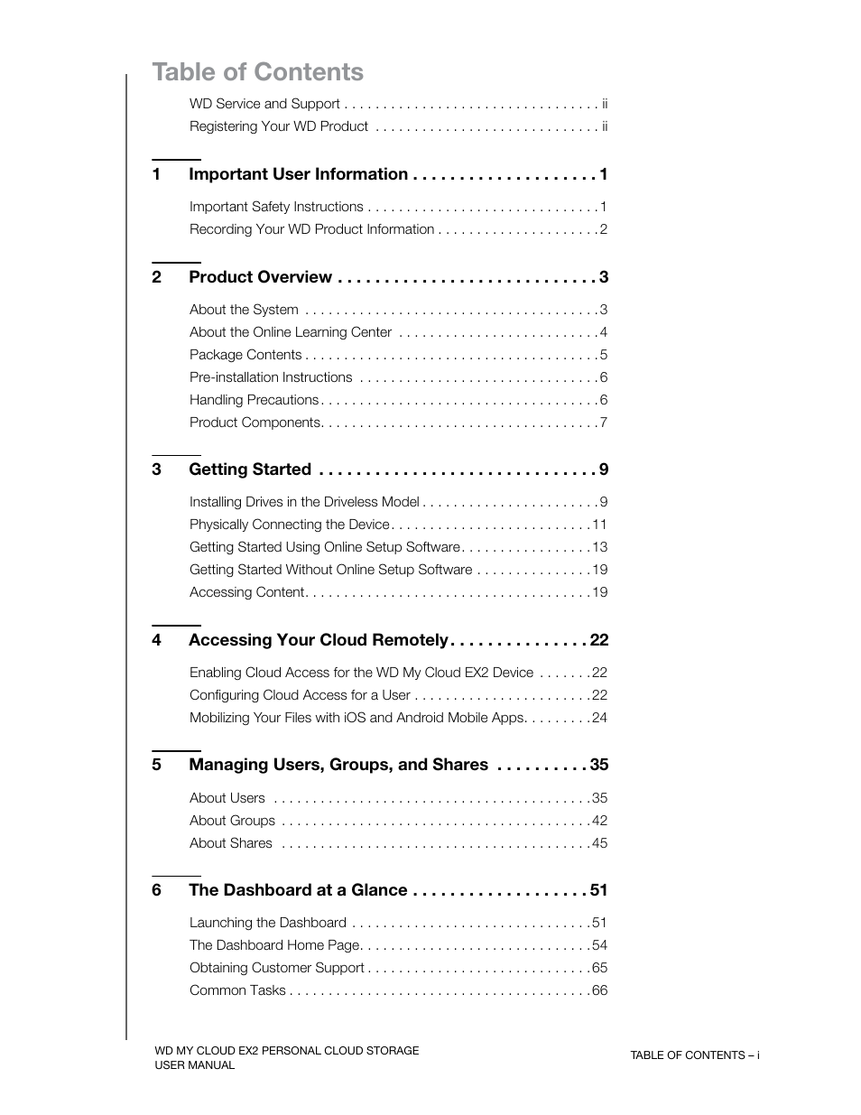 Western Digital My Cloud EX2 User Manual User Manual | Page 3 / 168