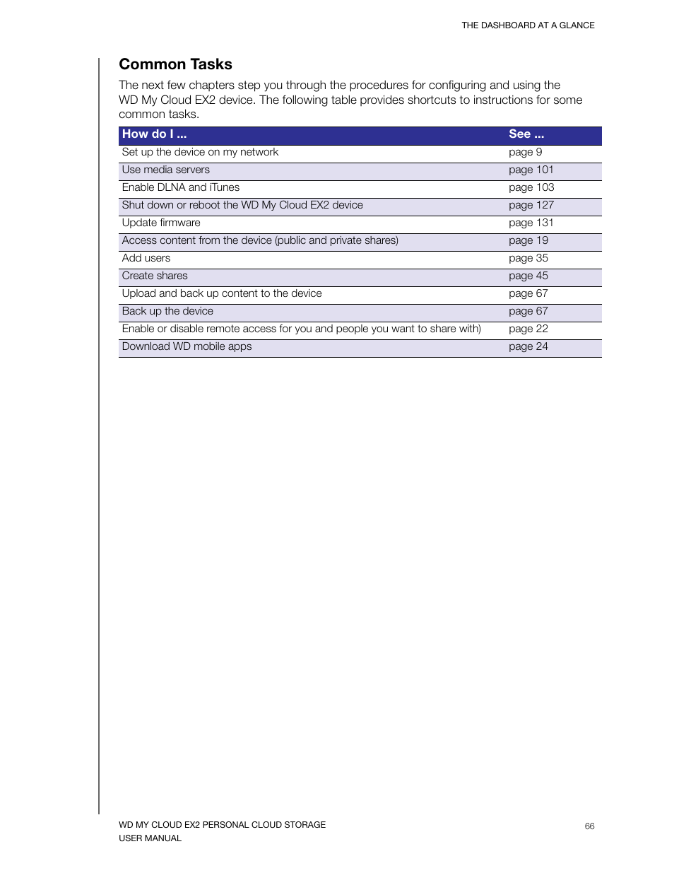 Common tasks | Western Digital My Cloud EX2 User Manual User Manual | Page 71 / 168