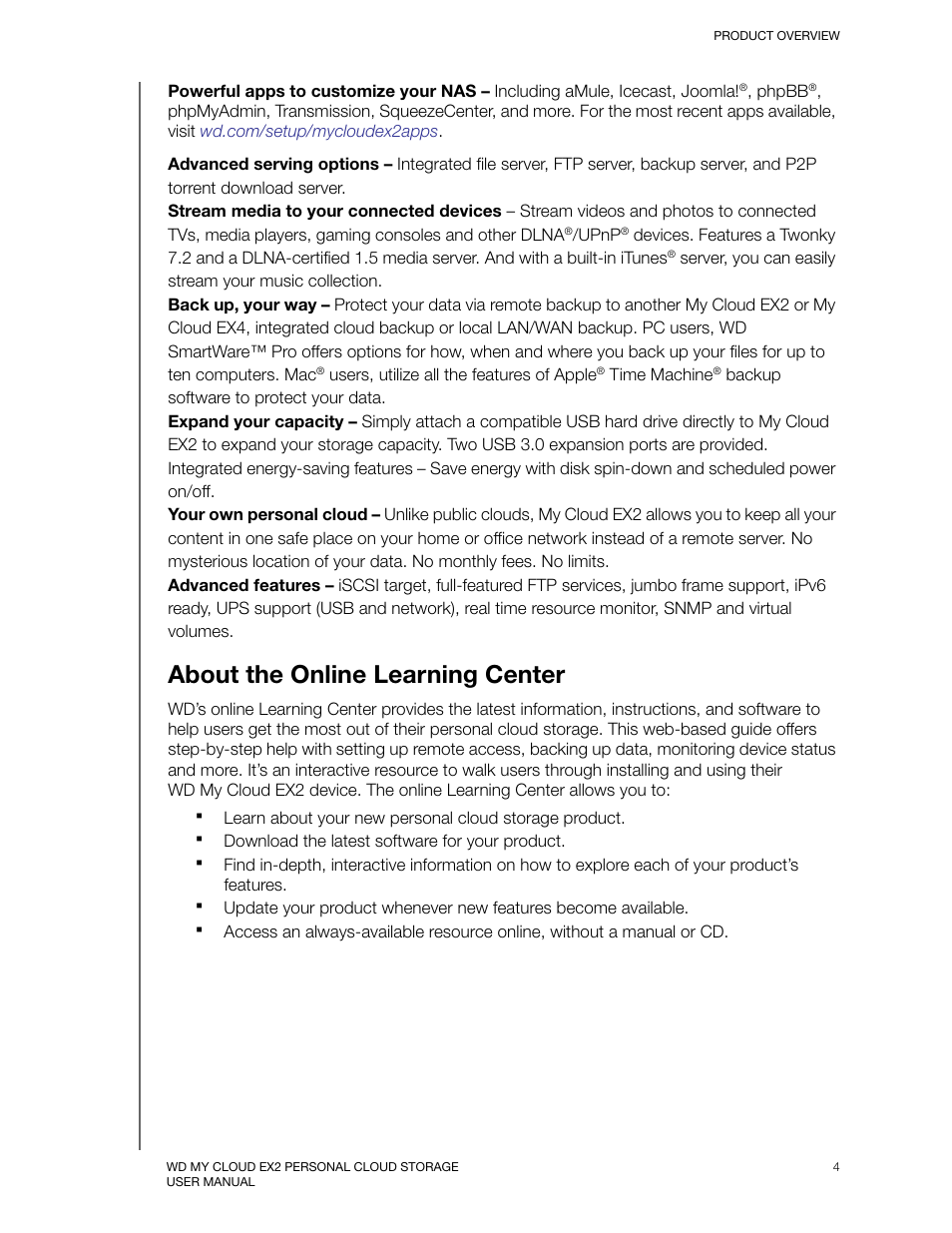 About the online learning center | Western Digital My Cloud EX2 User Manual User Manual | Page 9 / 168