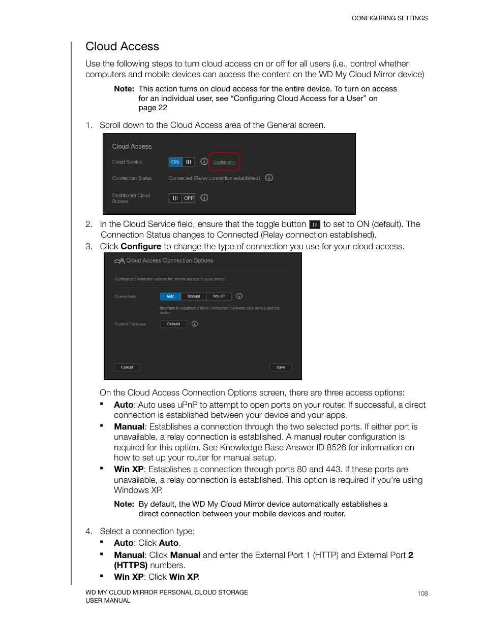 Cloud access | Western Digital My Cloud Mirror User Manual User Manual | Page 113 / 166