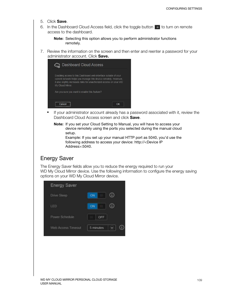 Energy saver | Western Digital My Cloud Mirror User Manual User Manual | Page 114 / 166