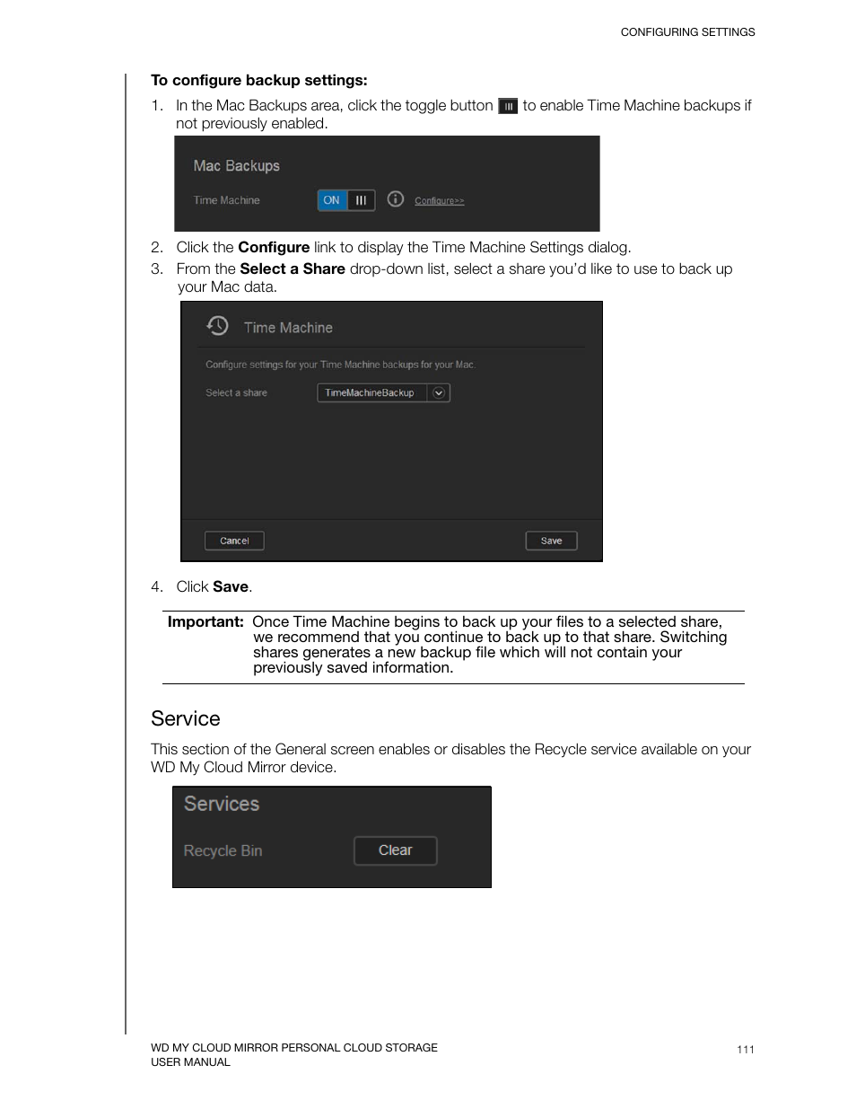 Service | Western Digital My Cloud Mirror User Manual User Manual | Page 116 / 166