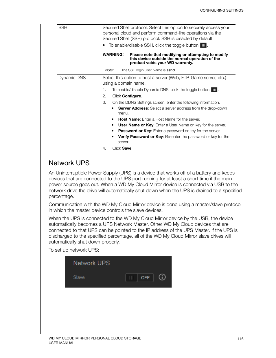 Network ups | Western Digital My Cloud Mirror User Manual User Manual | Page 121 / 166