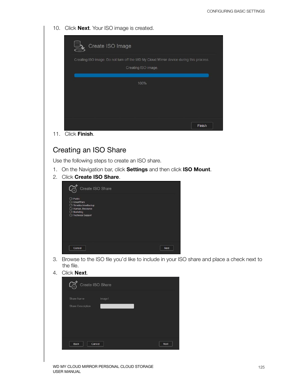 Creating an iso share | Western Digital My Cloud Mirror User Manual User Manual | Page 130 / 166
