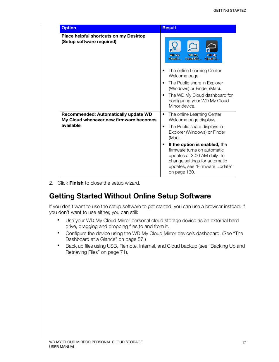 Getting started without online setup software | Western Digital My Cloud Mirror User Manual User Manual | Page 22 / 166