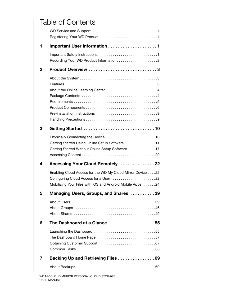 Western Digital My Cloud Mirror User Manual User Manual | Page 3 / 166