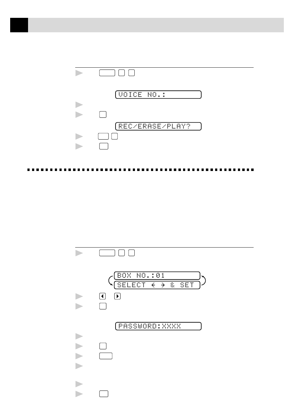 Erasing voice information in memory box, Personal mailbox, Recording personal mailbox ogm/password | Brother FAX 870MC User Manual | Page 106 / 165