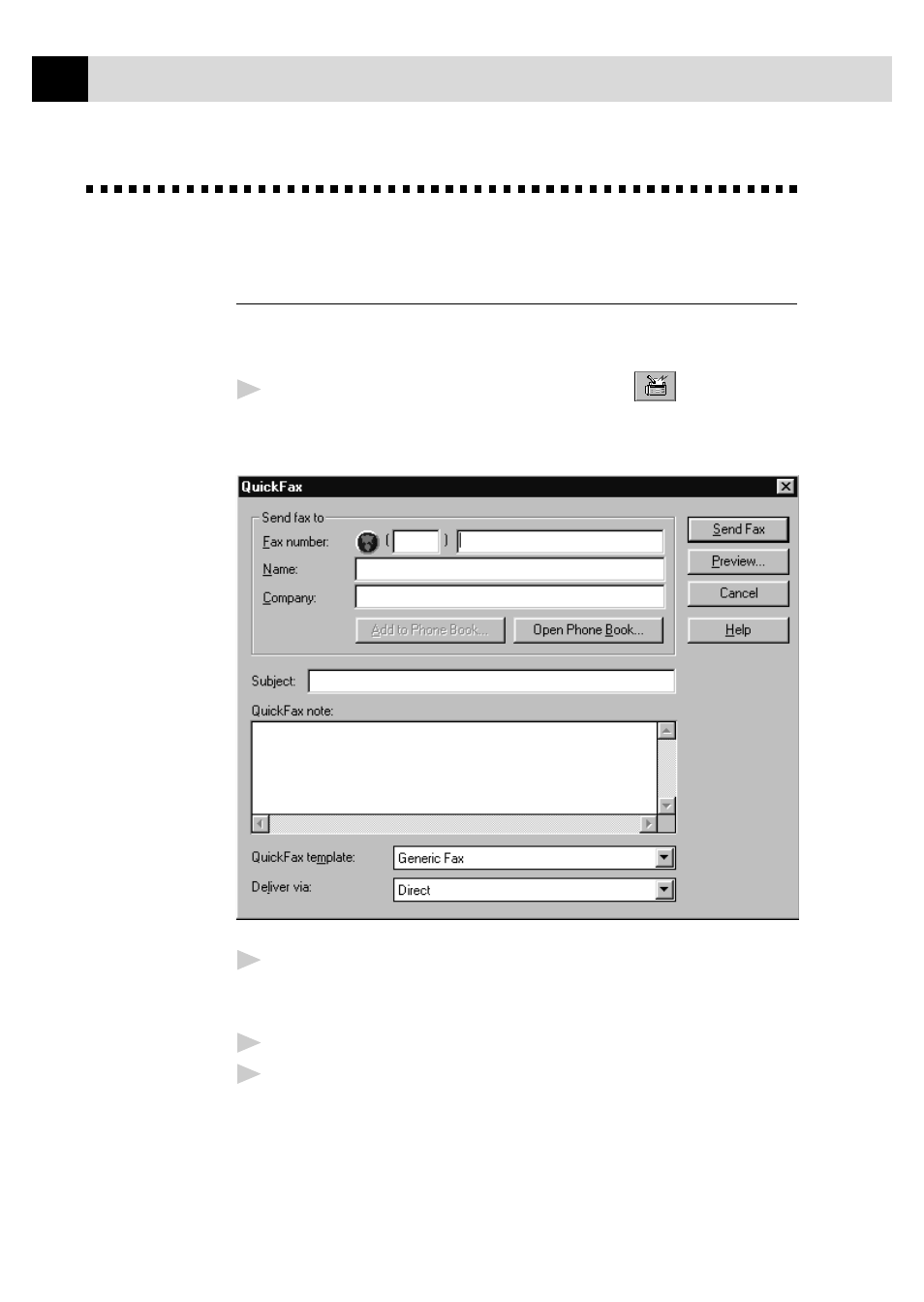 Sending a fax from your pc, Sending a quick fax | Brother FAX 870MC User Manual | Page 144 / 165