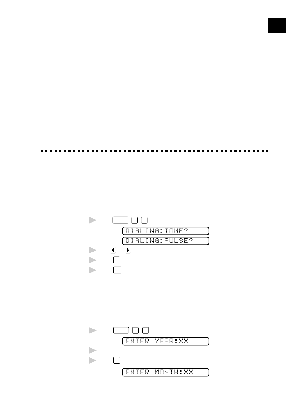 4 initial setup, Getting started, Setting dialing mode (tone/pulse) | Setting date and time, Initial setup | Brother FAX 870MC User Manual | Page 37 / 165