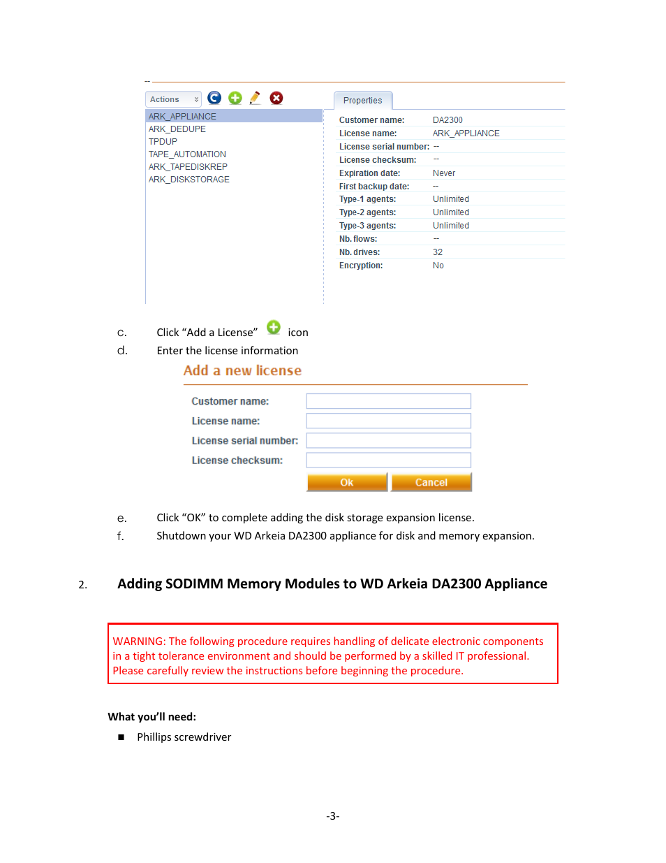 Western Digital WD Arkeia DA2300 Disk Expansion Kit User Manual | Page 3 / 10