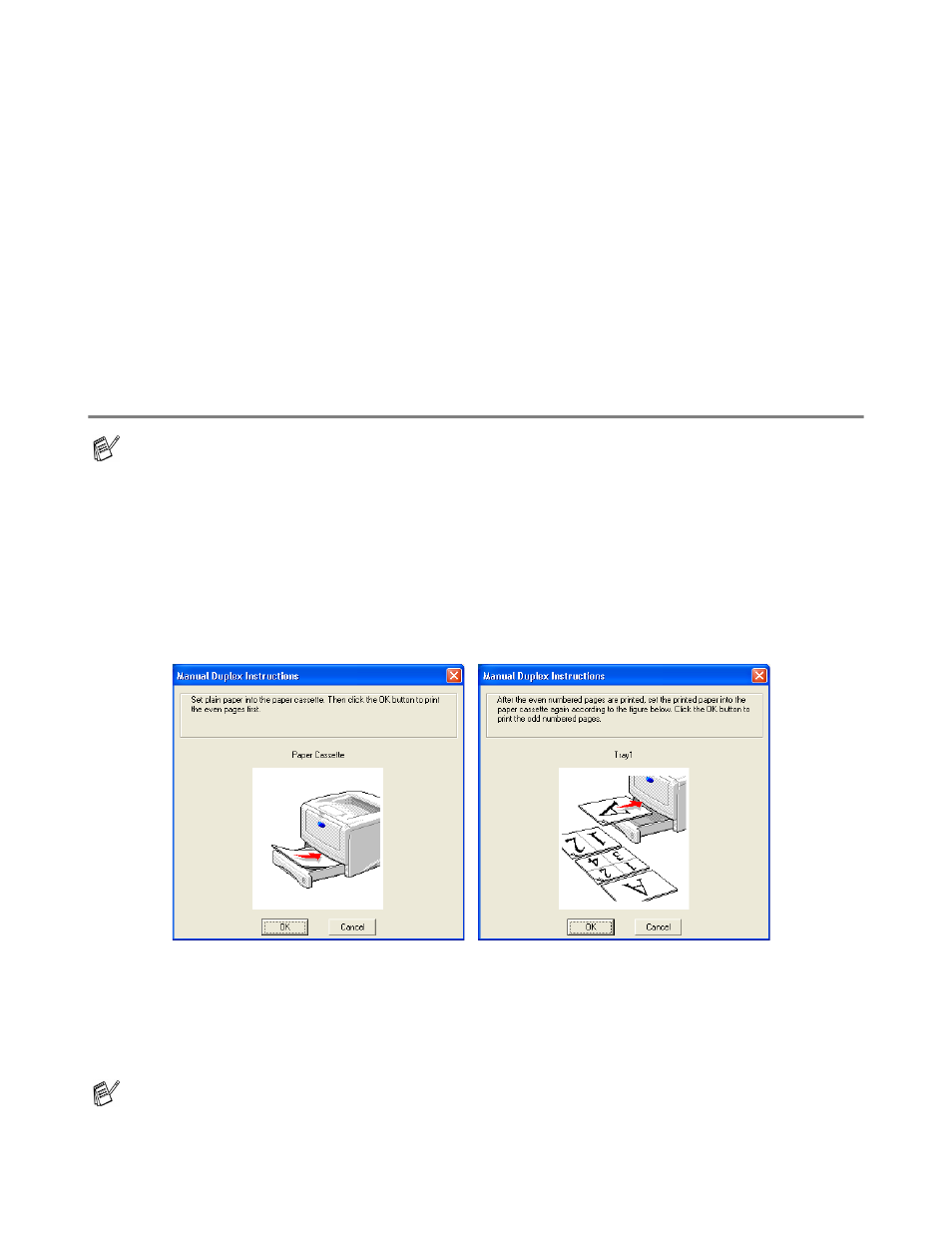 Duplex printing, Guidelines for printing on both sides of the paper, Manual duplex printing from the paper tray | Duplex printing -43, Manual duplex printing from the paper tray -43 | Brother HL-5130  EN User Manual | Page 50 / 143