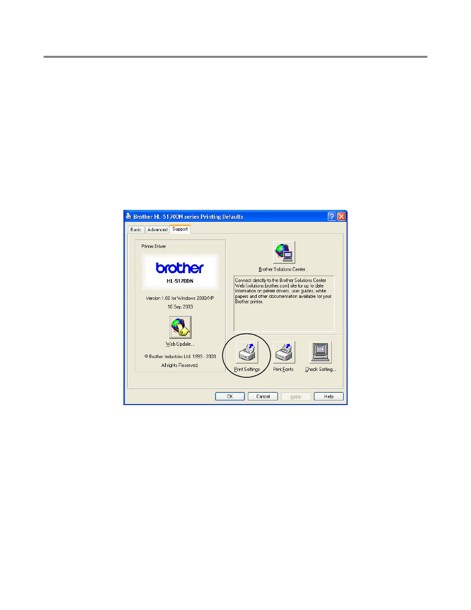 Printer settings, Using the control panel button, Using the printer driver | Printer settings -9 | Brother HL-5130  EN User Manual | Page 85 / 143