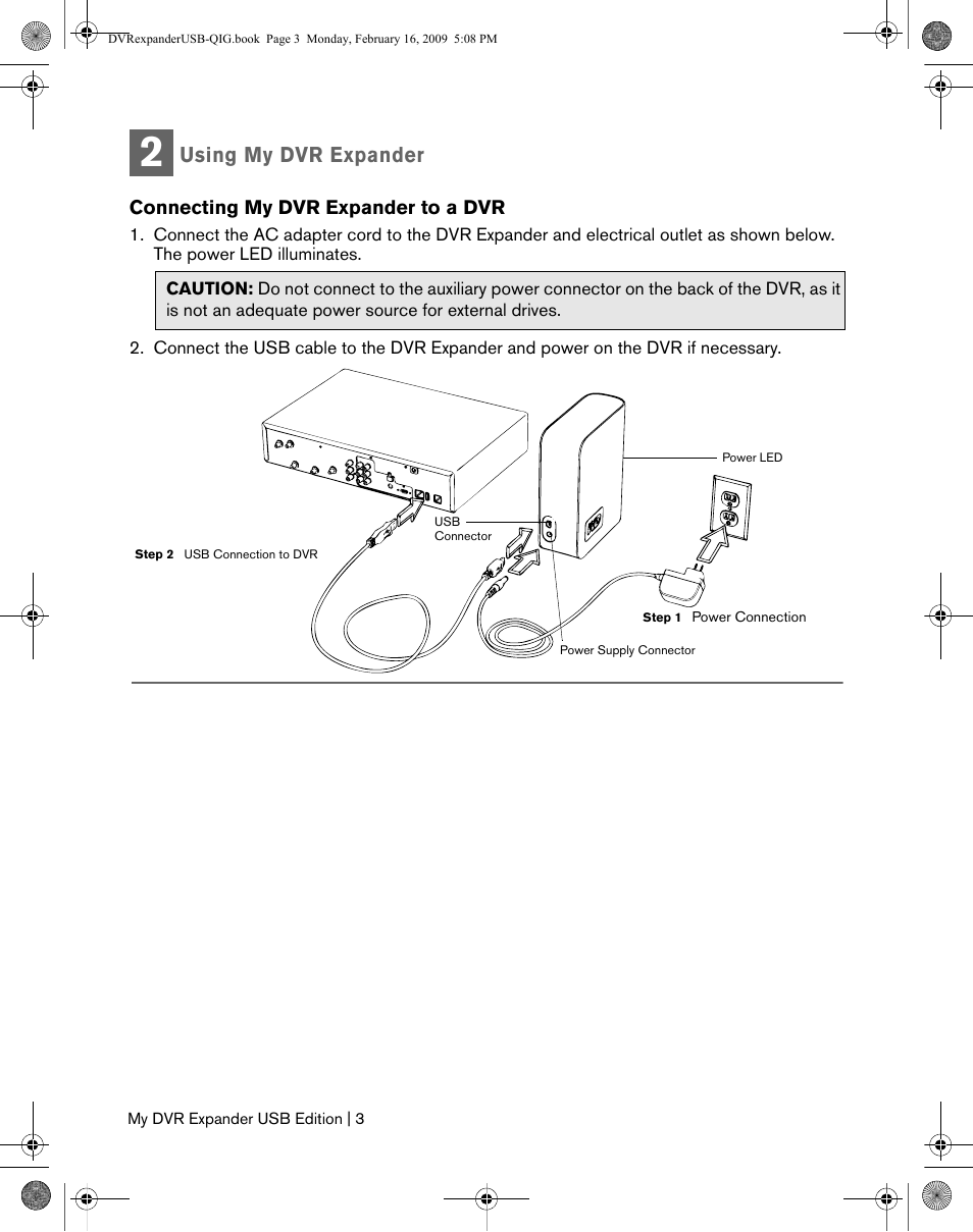 Using my dvr expander | Western Digital My DVR Expander USB Edition Quick Install Guide User Manual | Page 4 / 9