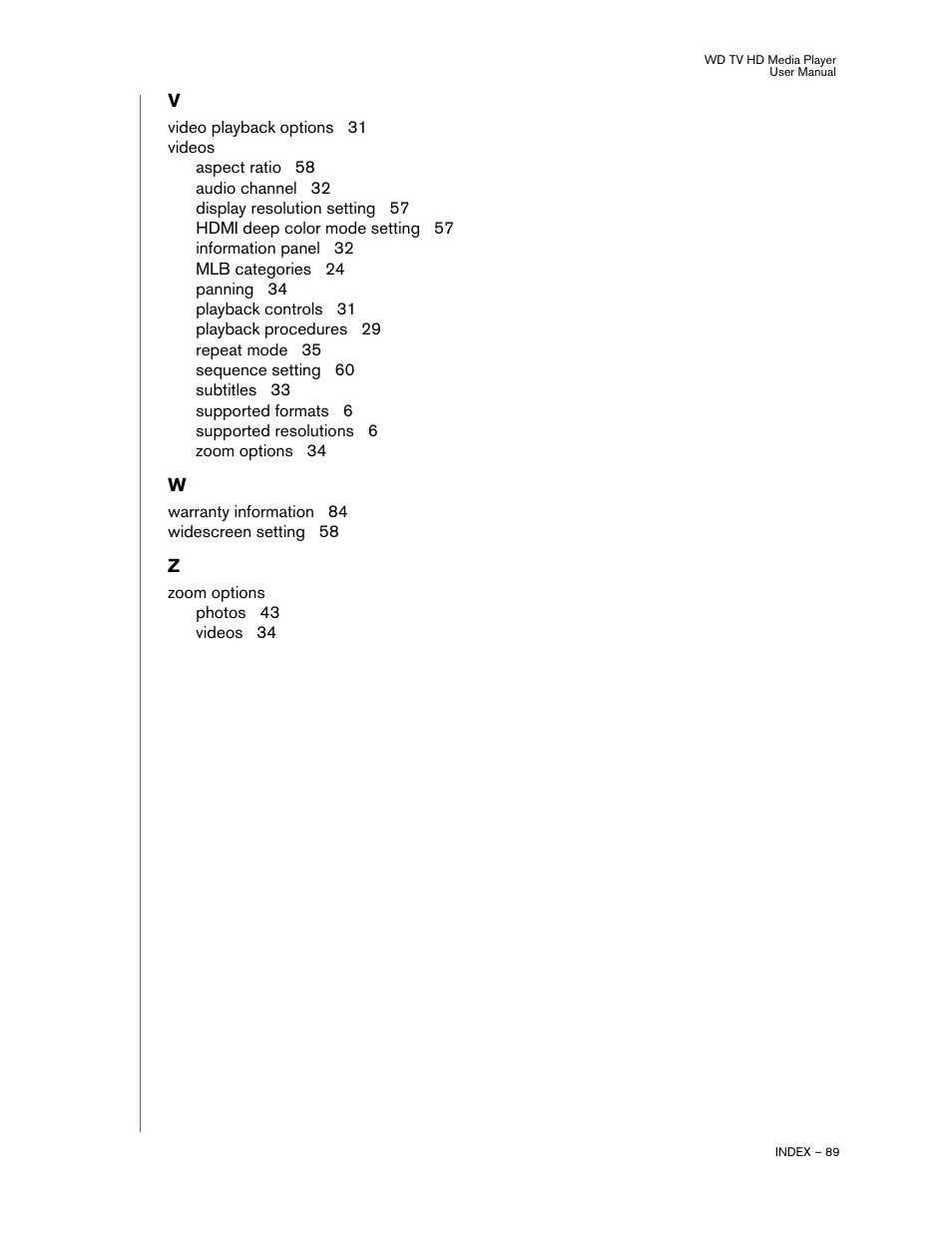 Western Digital WD TV HD Media Player (Gen 2) User Manual User Manual | Page 92 / 92