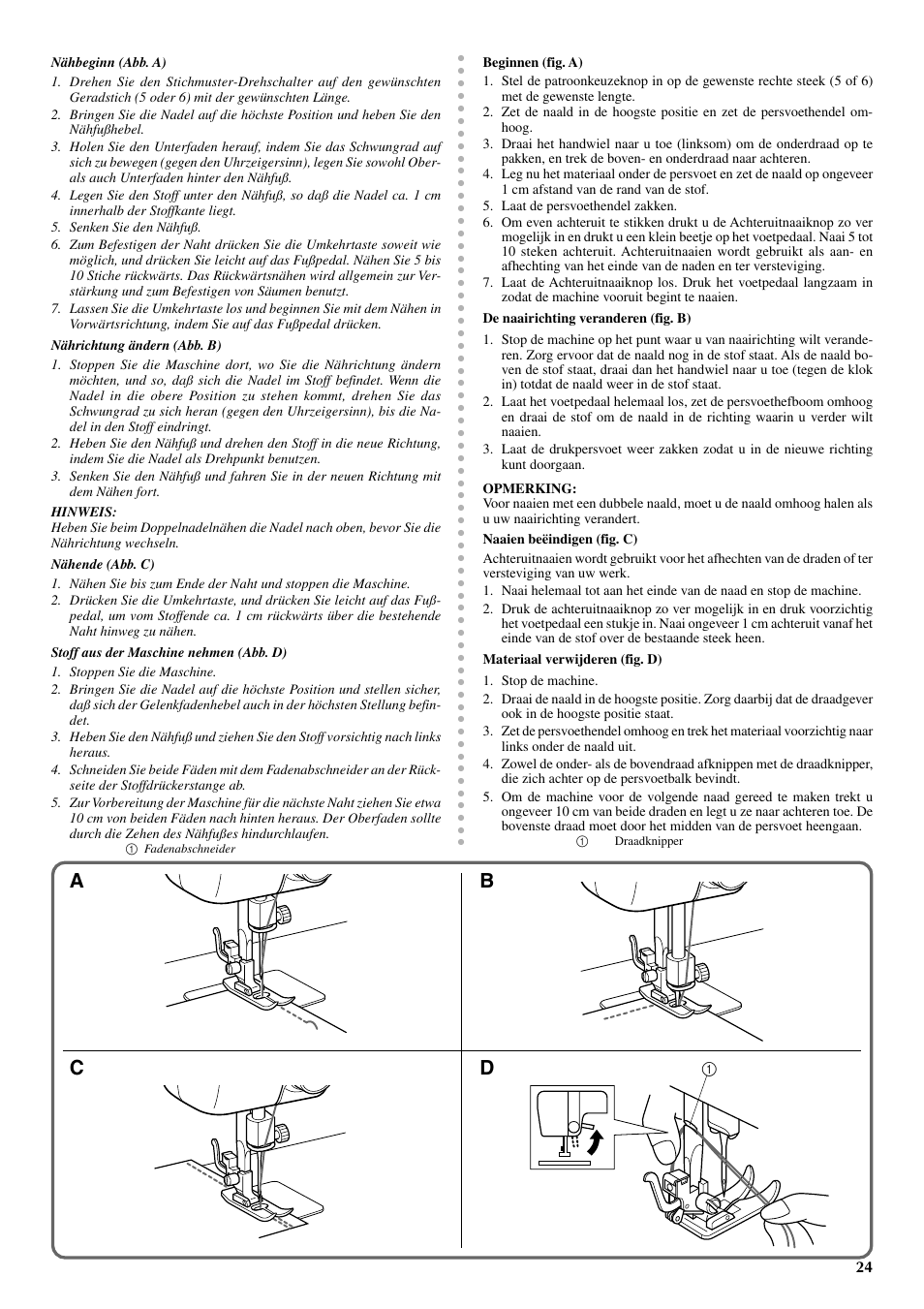 Cd a b | Brother VX 1400 User Manual | Page 31 / 65