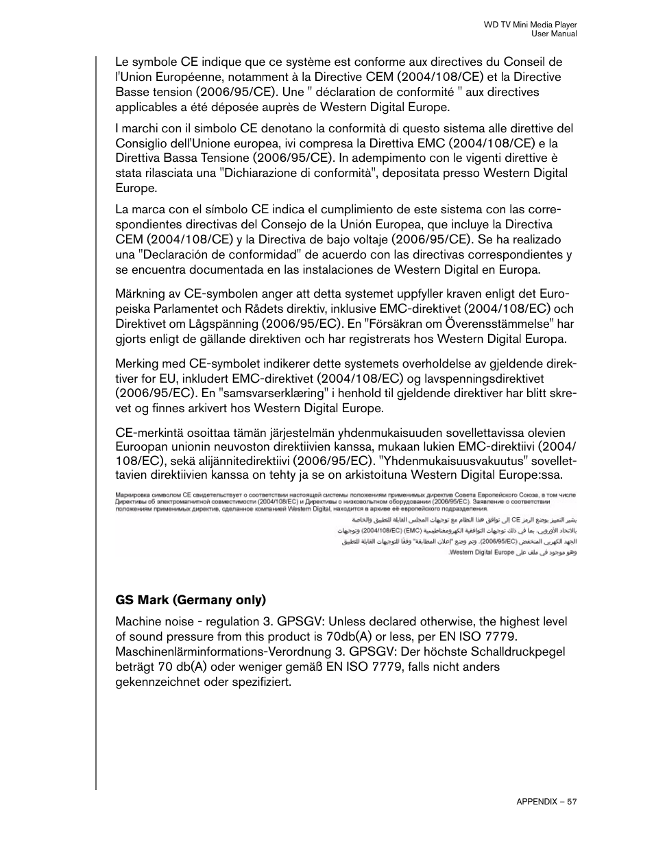 Western Digital WD TV Mini Media Player User Manual User Manual | Page 61 / 66