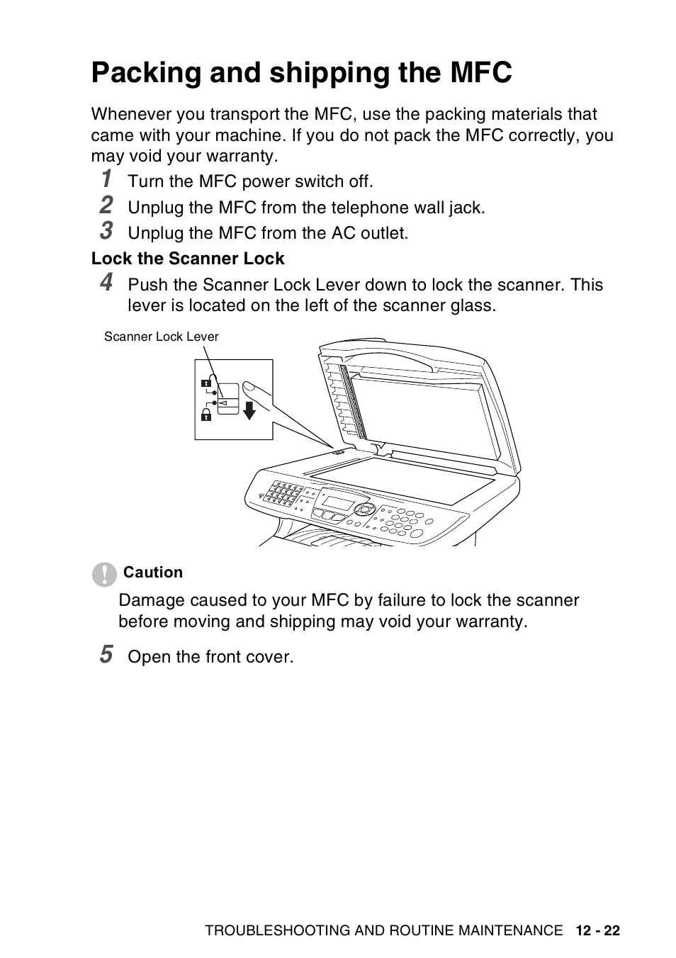 Packing and shipping the mfc, Packing and shipping the mfc -22 | Brother MFC-8440  B User Manual | Page 183 / 231