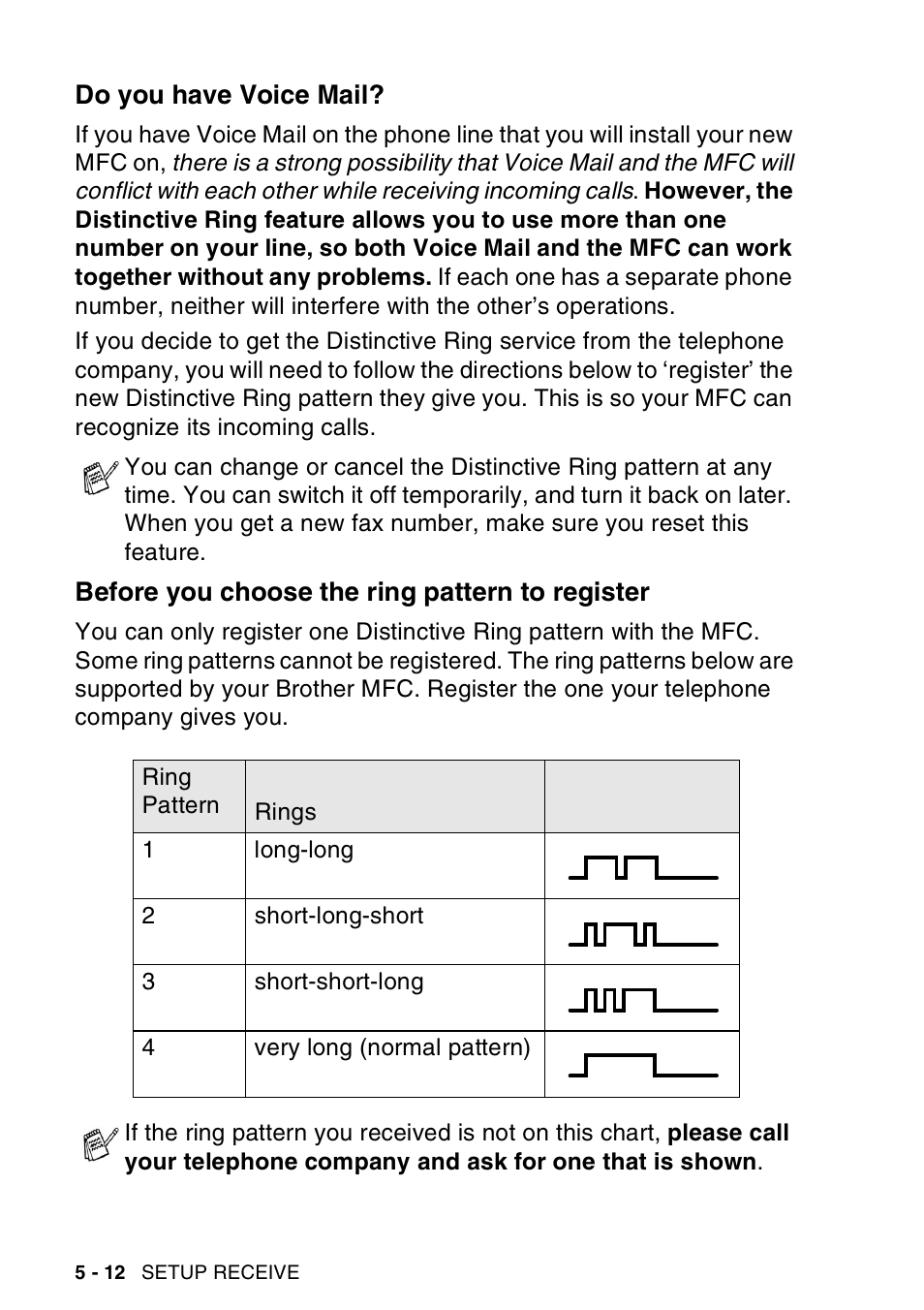 Do you have voice mail, Before you choose the ring pattern to register | Brother MFC-8440  B User Manual | Page 92 / 231