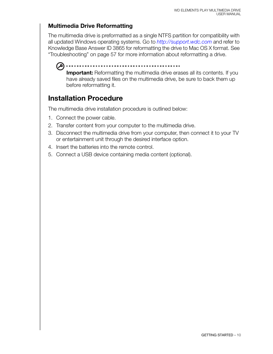 Installation procedure | Western Digital WD Elements Play User Manual User Manual | Page 14 / 66