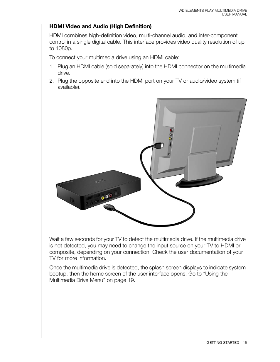 Hdmi video and audio (high definition) | Western Digital WD Elements Play User Manual User Manual | Page 19 / 66