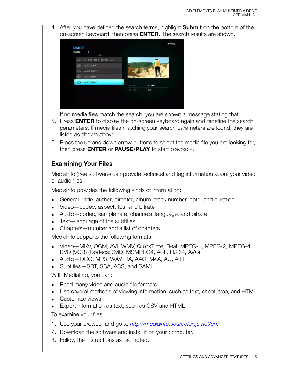 Examining your files | Western Digital WD Elements Play User Manual User Manual | Page 49 / 66