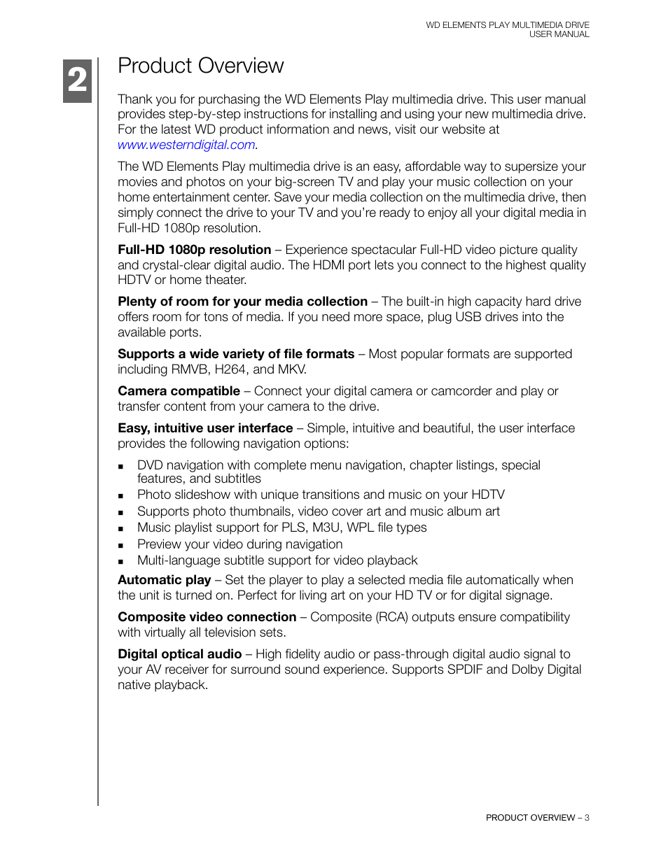 Product overview | Western Digital WD Elements Play User Manual User Manual | Page 7 / 66