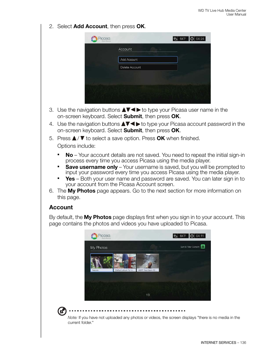 Account | Western Digital WD TV Live Hub Media Center User Manual User Manual | Page 141 / 241