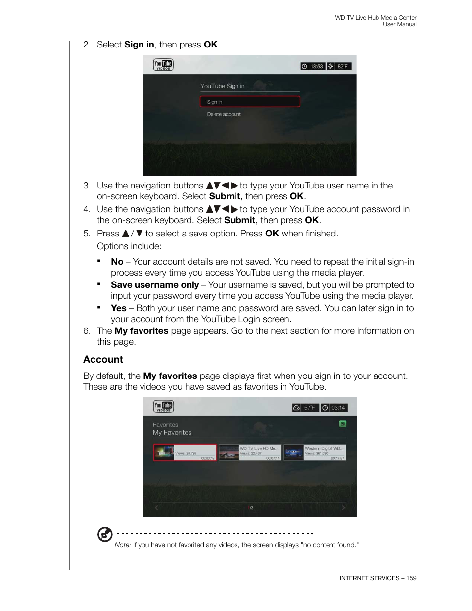 Account | Western Digital WD TV Live Hub Media Center User Manual User Manual | Page 164 / 241