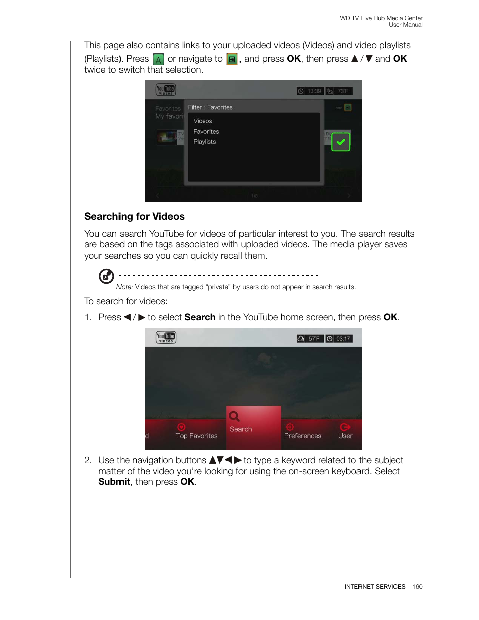 Searching for videos | Western Digital WD TV Live Hub Media Center User Manual User Manual | Page 165 / 241