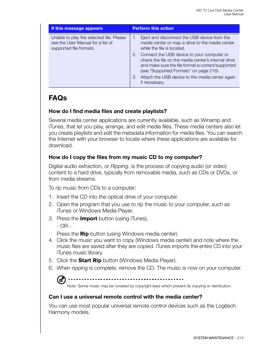 Faqs, How do i find media files and create playlists | Western Digital WD TV Live Hub Media Center User Manual User Manual | Page 219 / 241