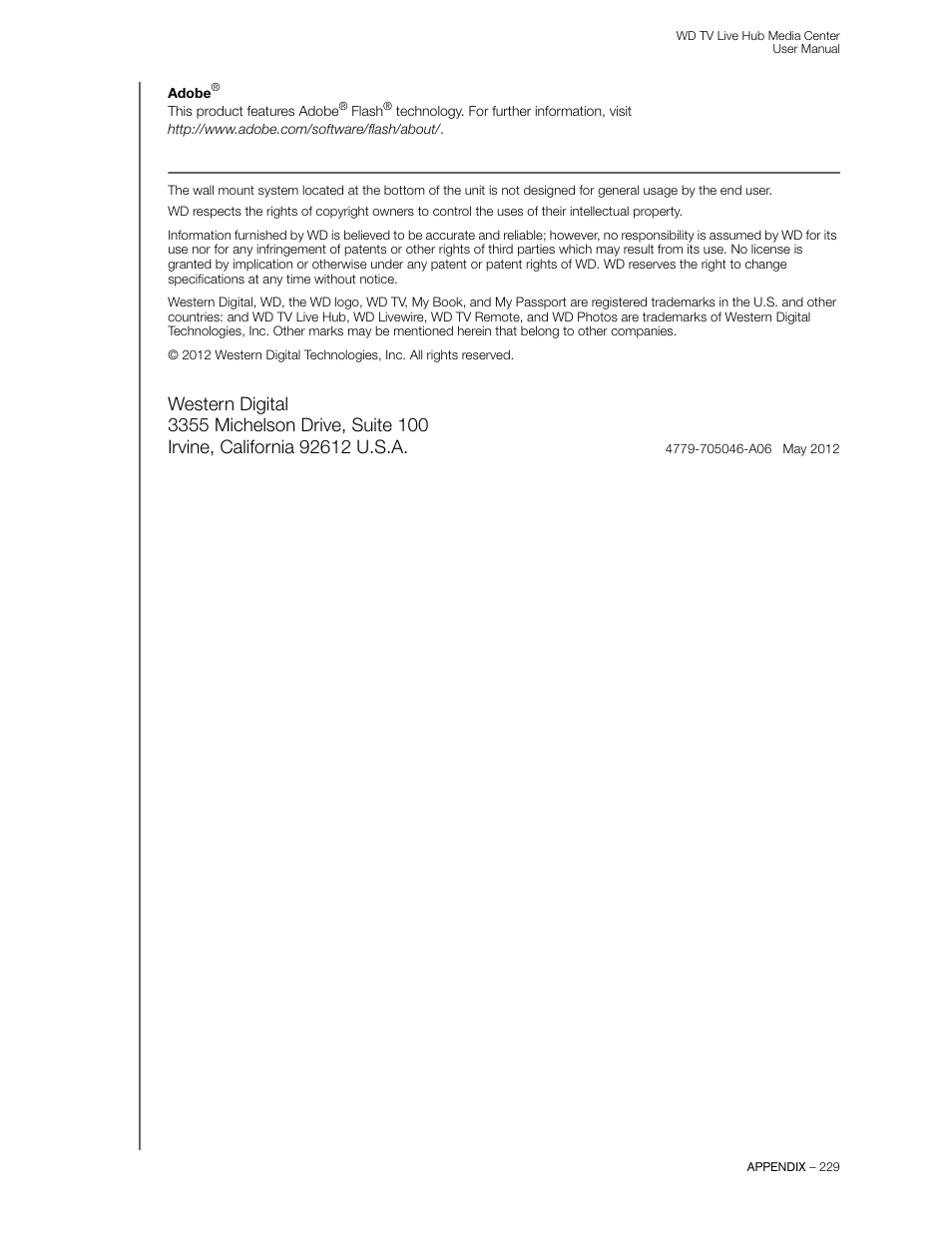 Western Digital WD TV Live Hub Media Center User Manual User Manual | Page 234 / 241