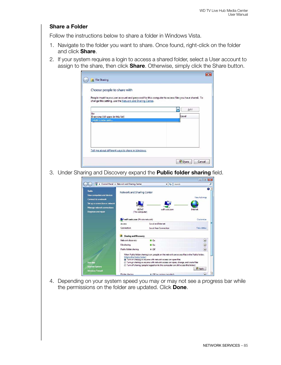 Share a folder | Western Digital WD TV Live Hub Media Center User Manual User Manual | Page 90 / 241