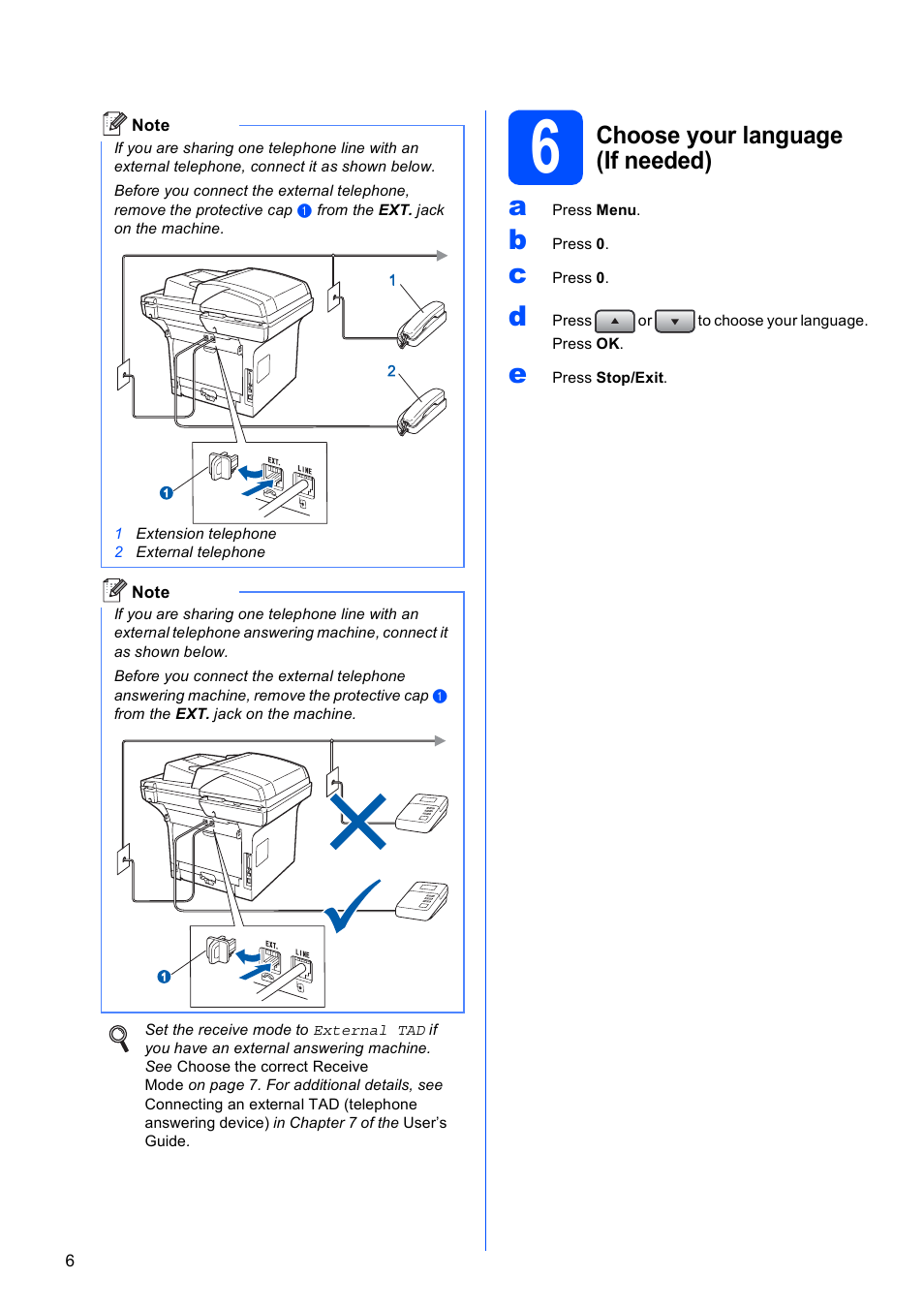 6 choose your language (if needed), Choose your language (if needed) | Brother MFC 8890DW User Manual | Page 6 / 46
