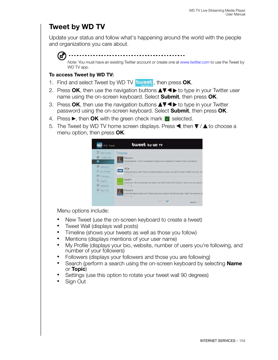Tweet by wd tv | Western Digital WD TV Live Streaming Media Player (Gen 3) User Manual User Manual | Page 159 / 237