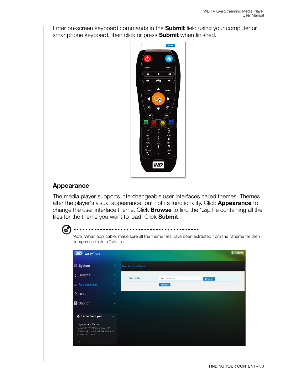 Appearance | Western Digital WD TV Live Streaming Media Player (Gen 3) User Manual User Manual | Page 43 / 237