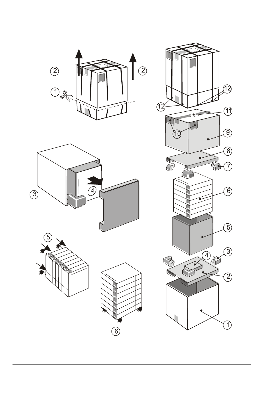 Unpacking | Brother TOWERFEED IU 683 / 0402 User Manual | Page 6 / 30