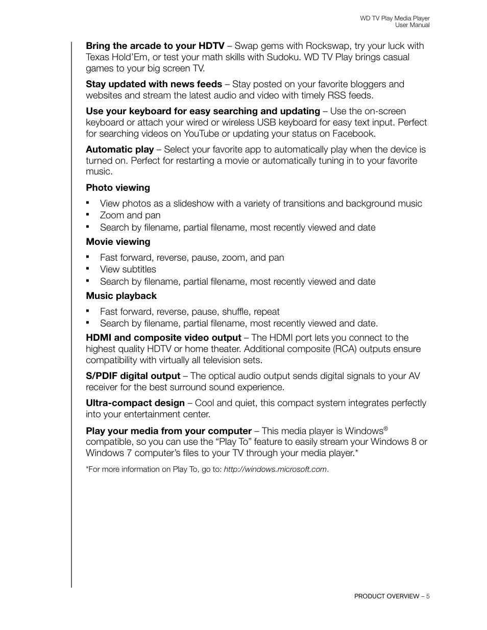 Western Digital WD TV Play Media Player User Manual User Manual | Page 10 / 171