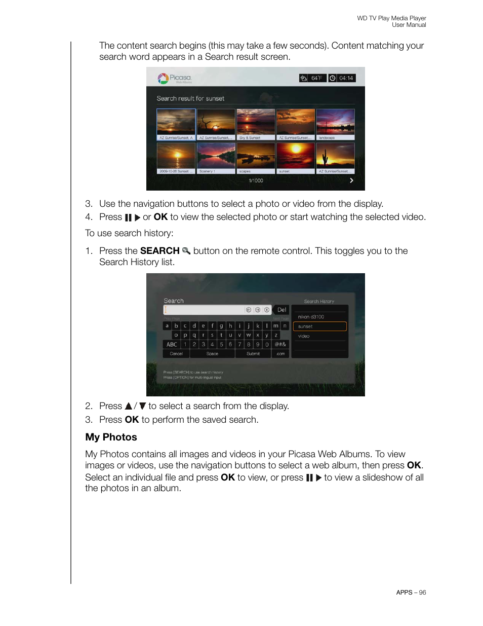 My photos | Western Digital WD TV Play Media Player User Manual User Manual | Page 101 / 171