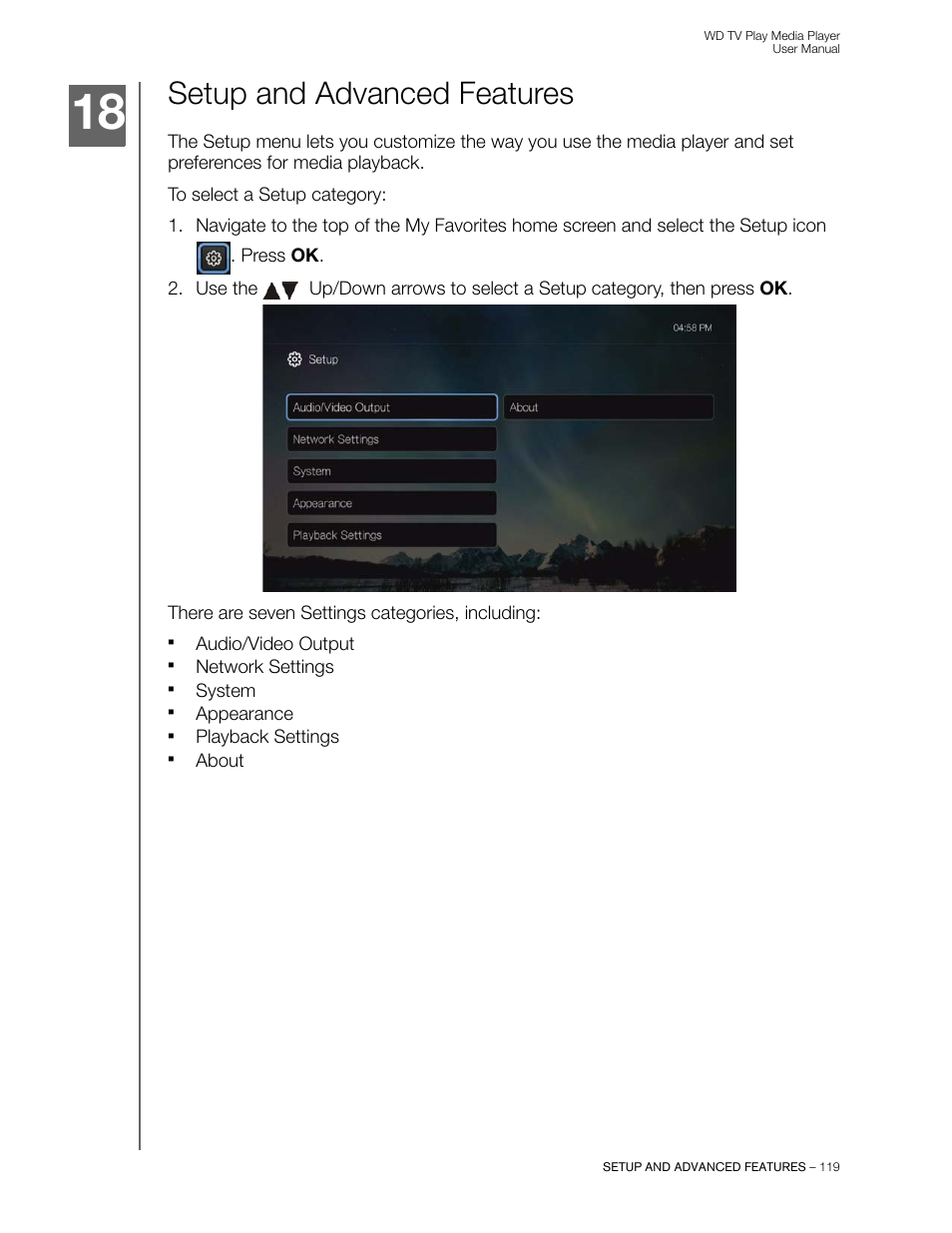 Setup and advanced features | Western Digital WD TV Play Media Player User Manual User Manual | Page 124 / 171